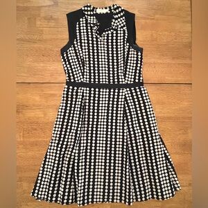 Tory Burch Black and Light Pink Dot Midi Dress